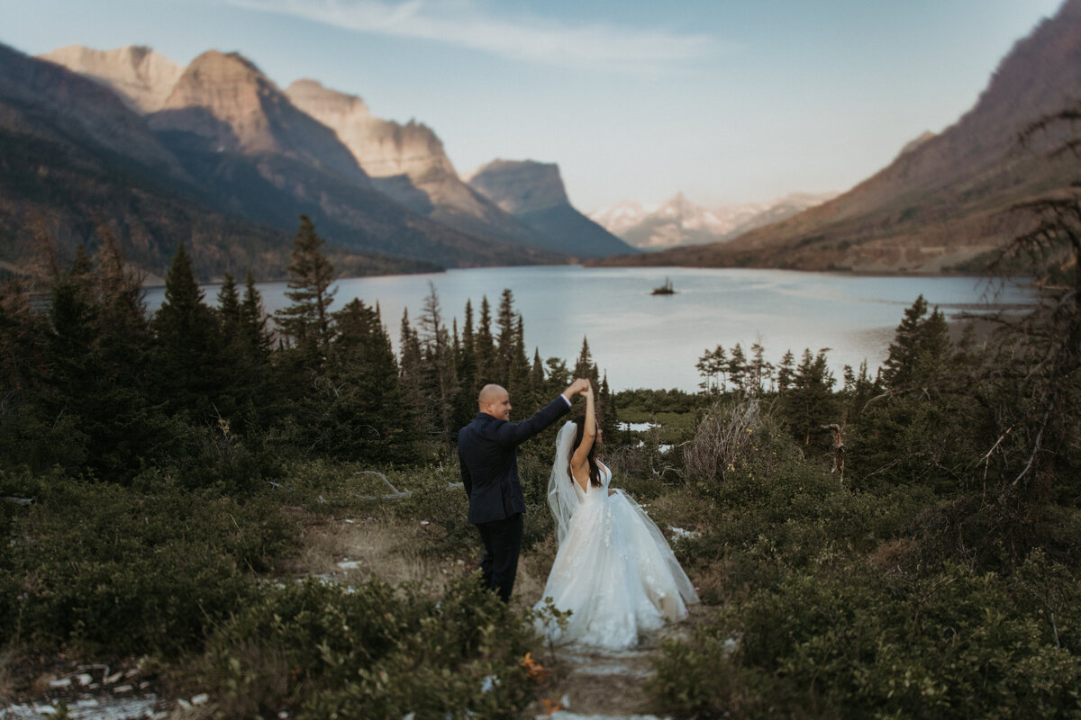 Dancing in Glacier National Park Wedding Photos
