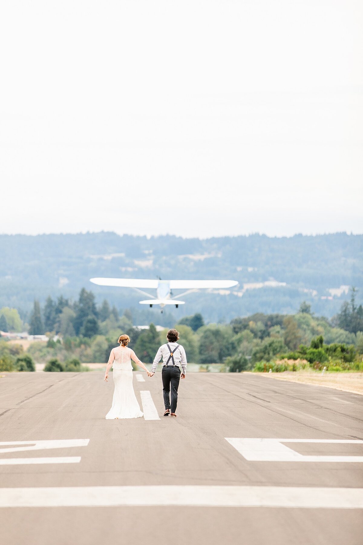 A Pilot's Wedding in an Airplane Hangar Portland OR-1029