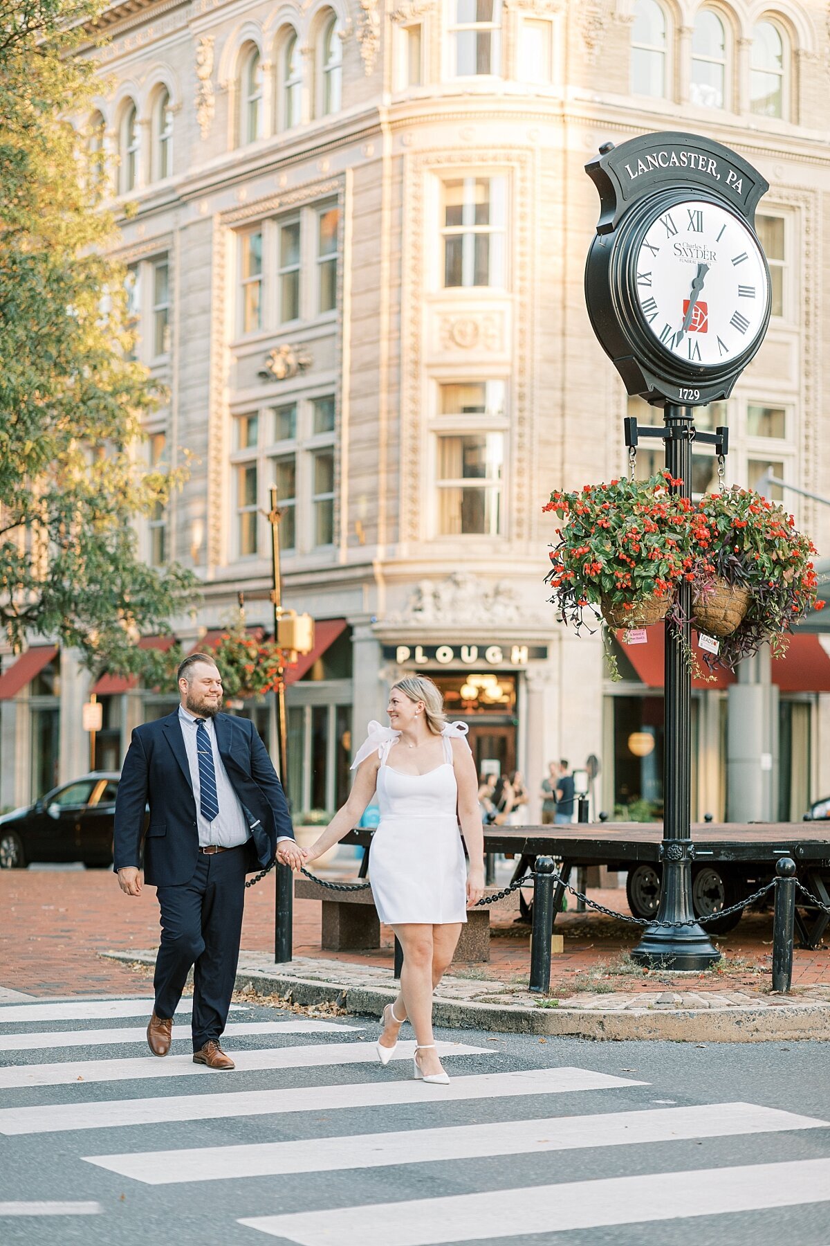 downtown Lancaster engagement session at Marriot square