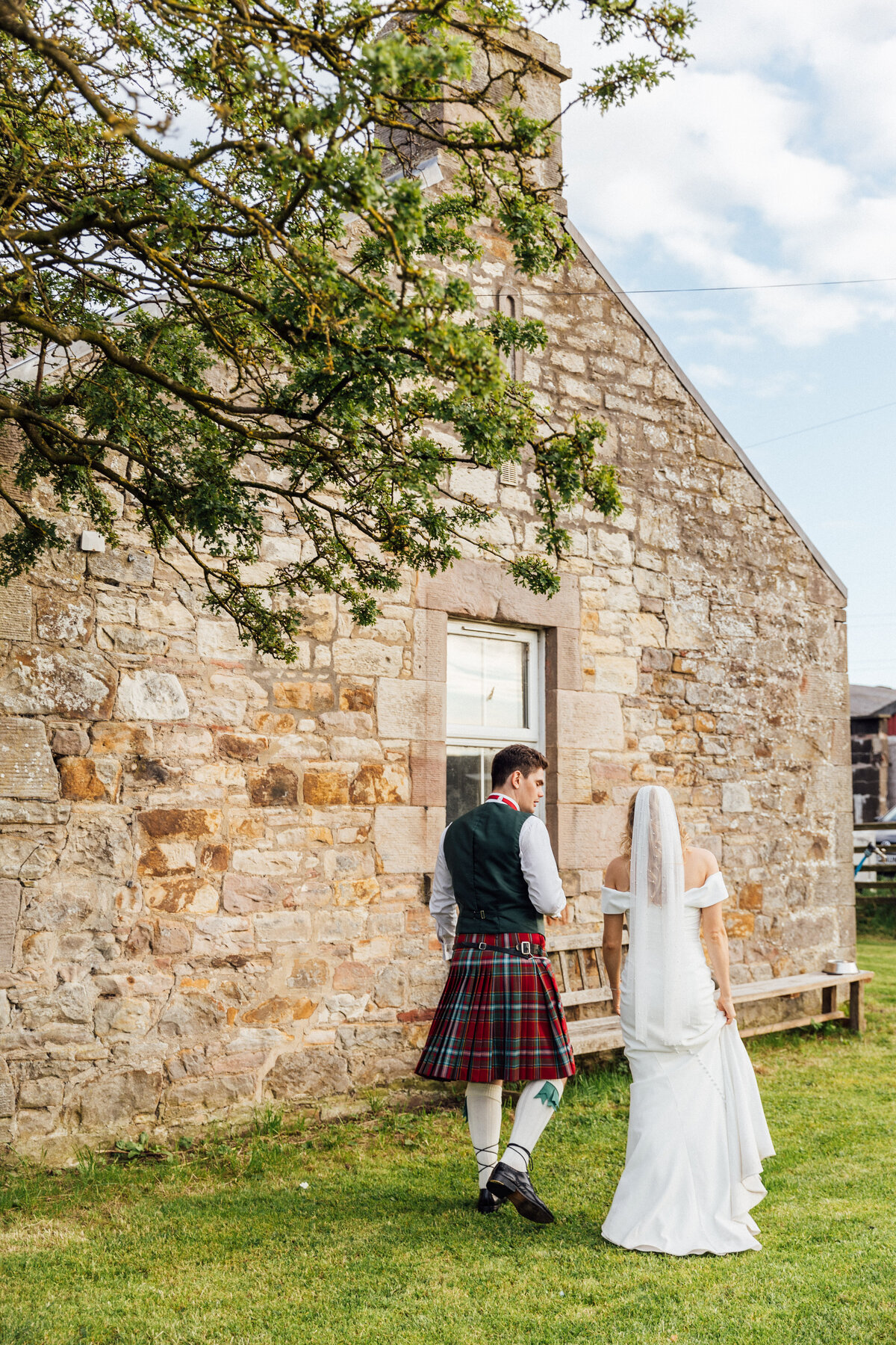 Bride and groom at a Free Company wedding