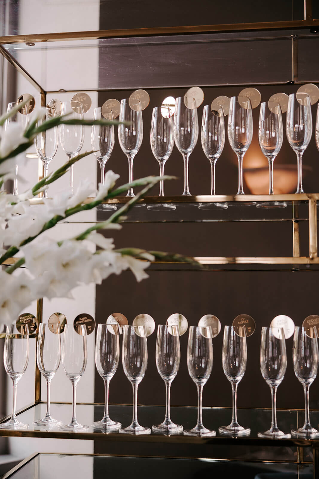 Champagne escort card display