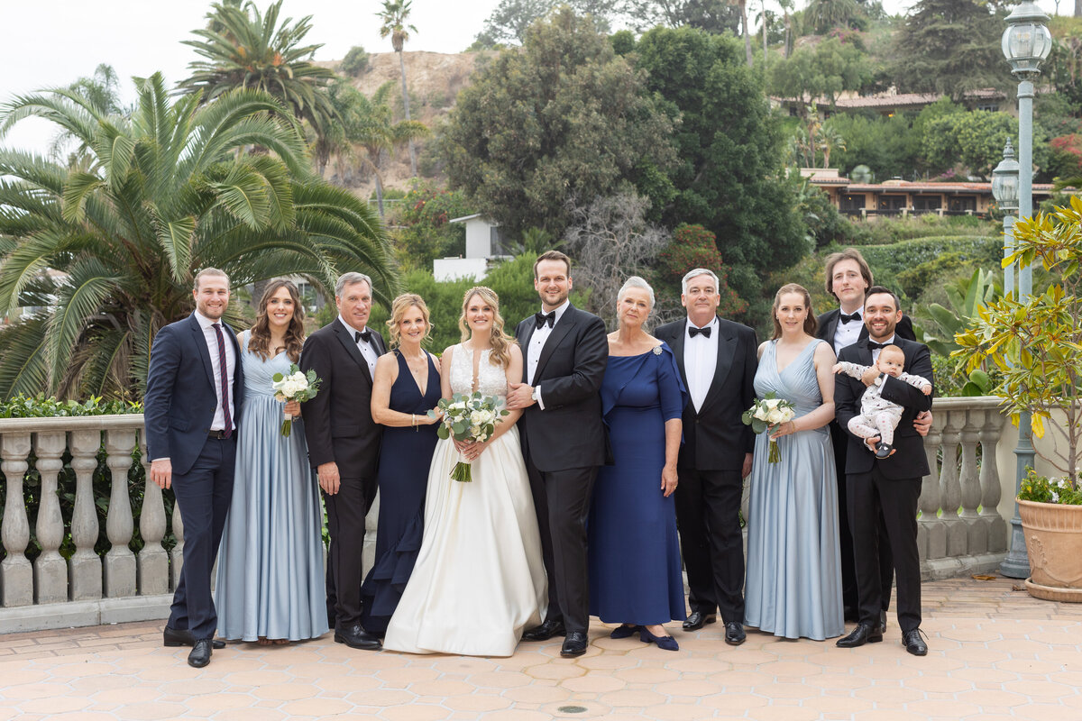 Destination wedding at Bel Air Bay Club family together