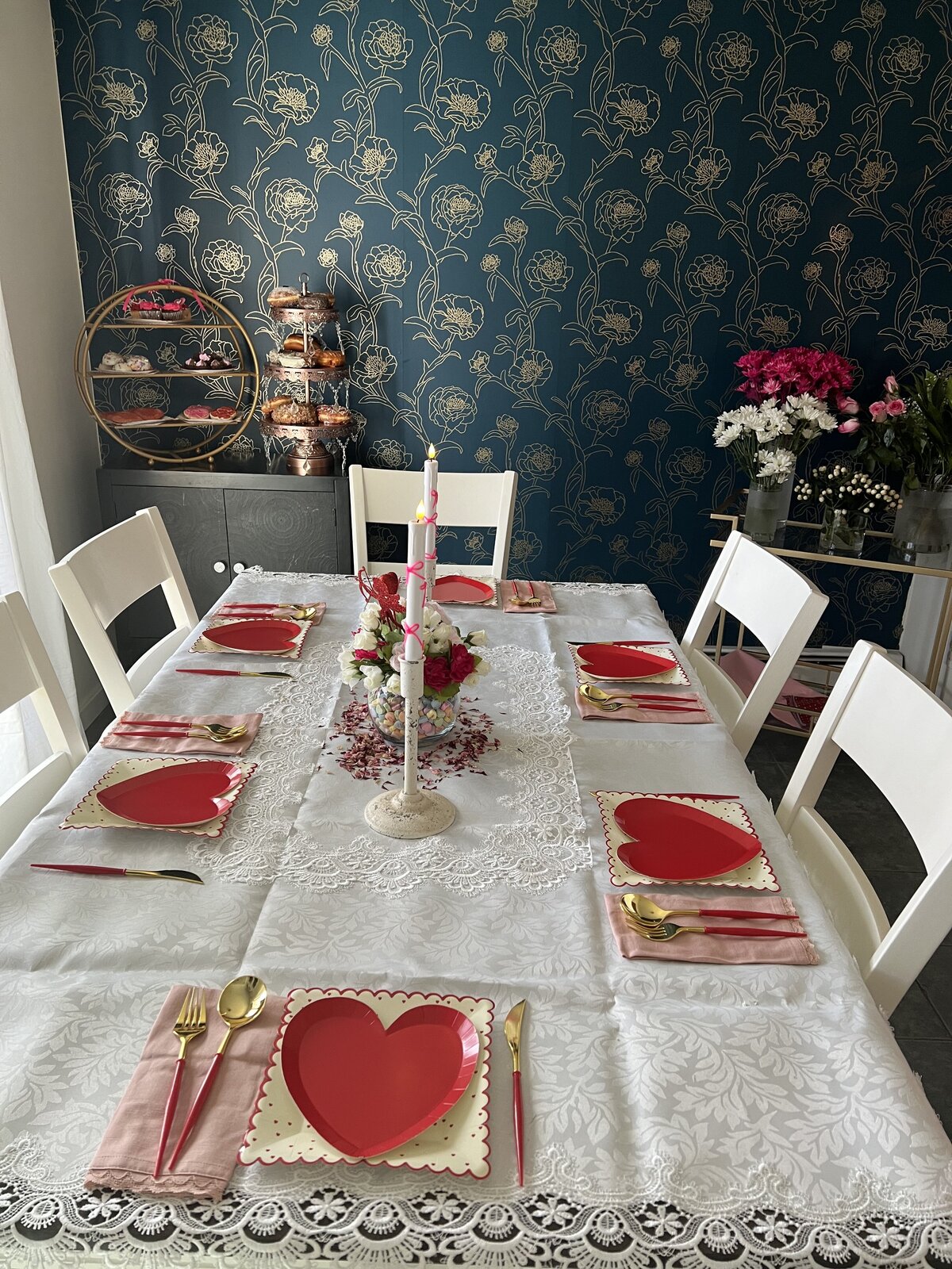 valentine's day party table