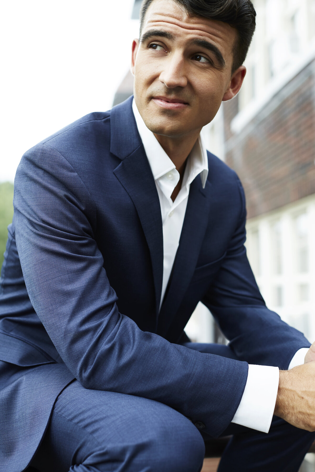 Men's Grooming on Male Model in Suit