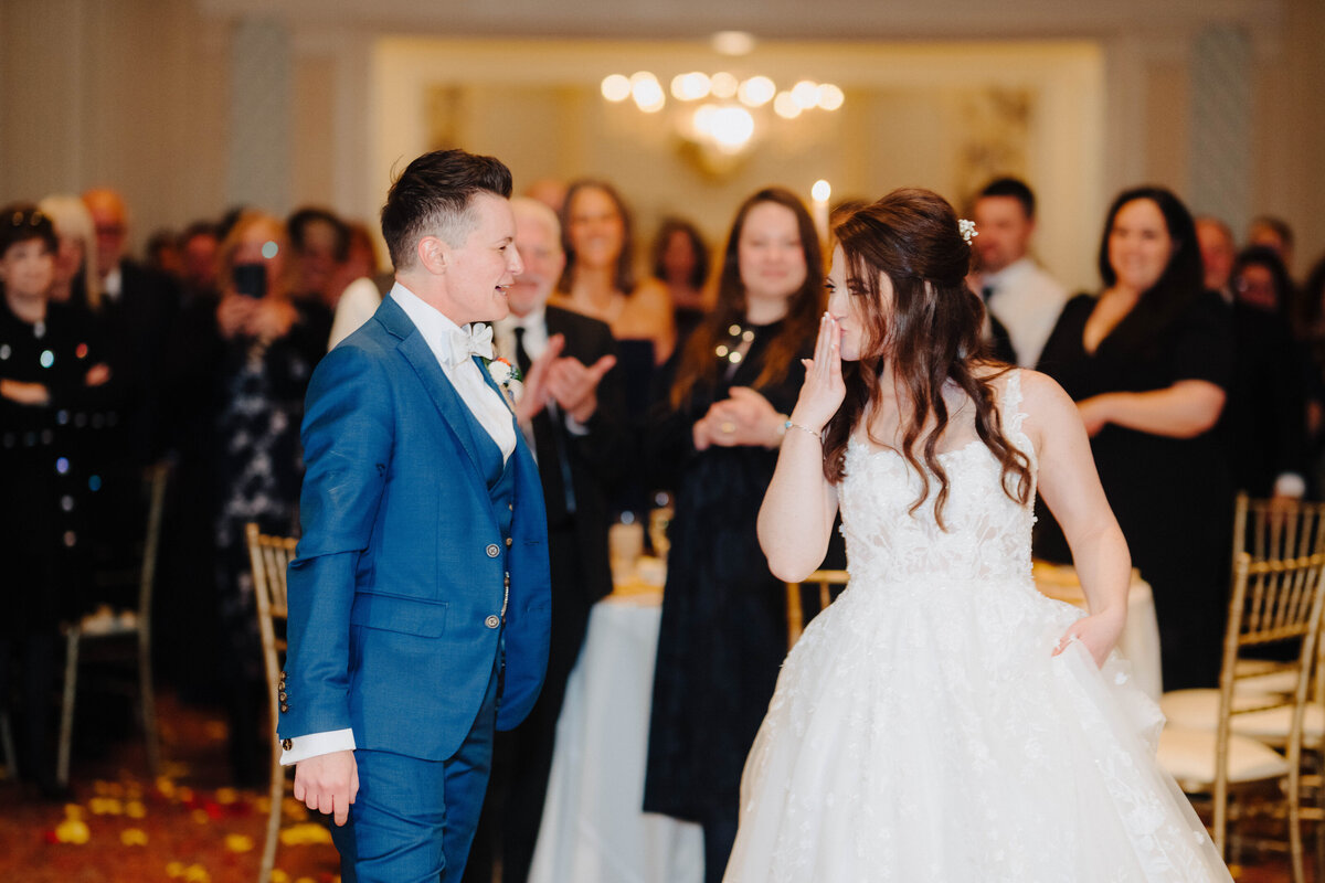 Bride and groom first dance at Finger Lakes wedding reception, NY