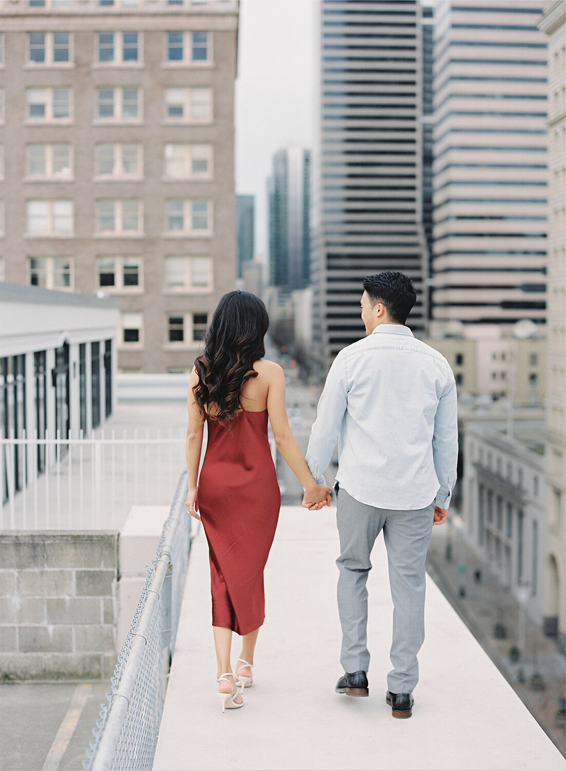 Seattle City Engagement Session on Film - Tetiana Photography - D&AJ - 2