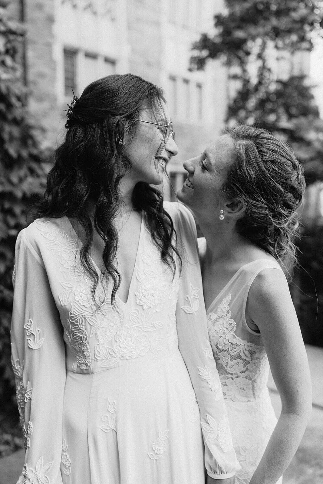 Two brides at wedding at Cornell University