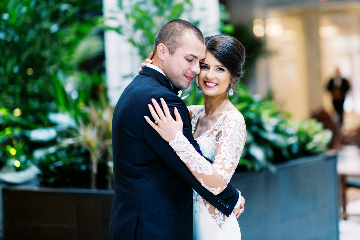 Portrait of the bride and groom in Minneapolis