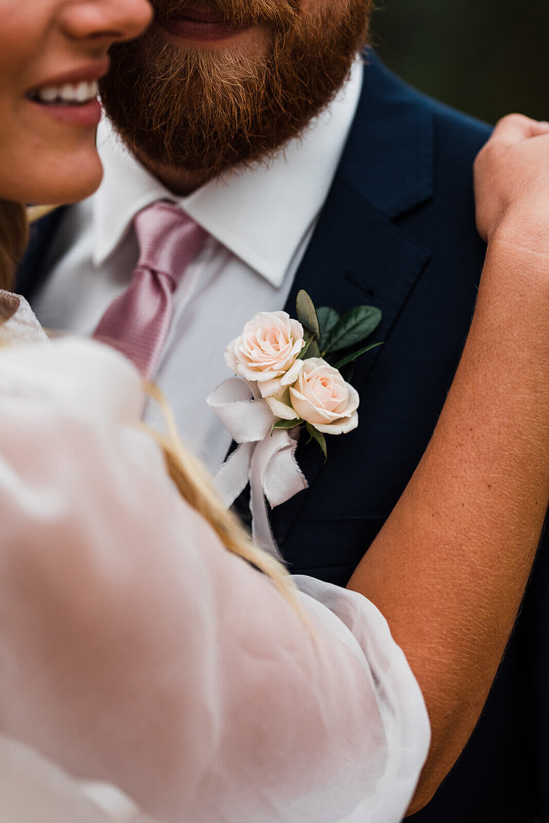 Blush groom buttonhole - Wedding Flowers Sunshine CoastJPG
