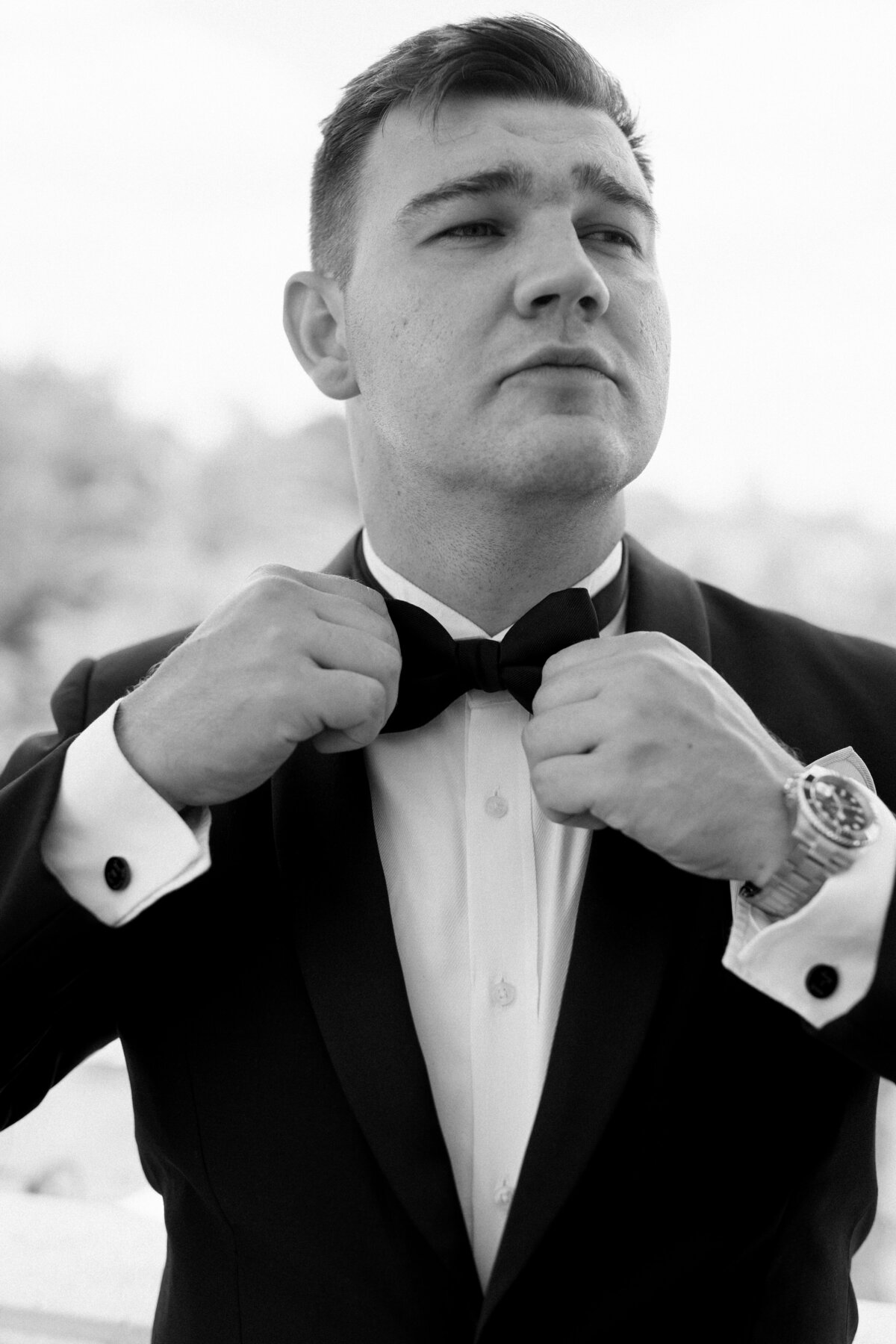 Groom portraits at La Casa Toscana wedding venue