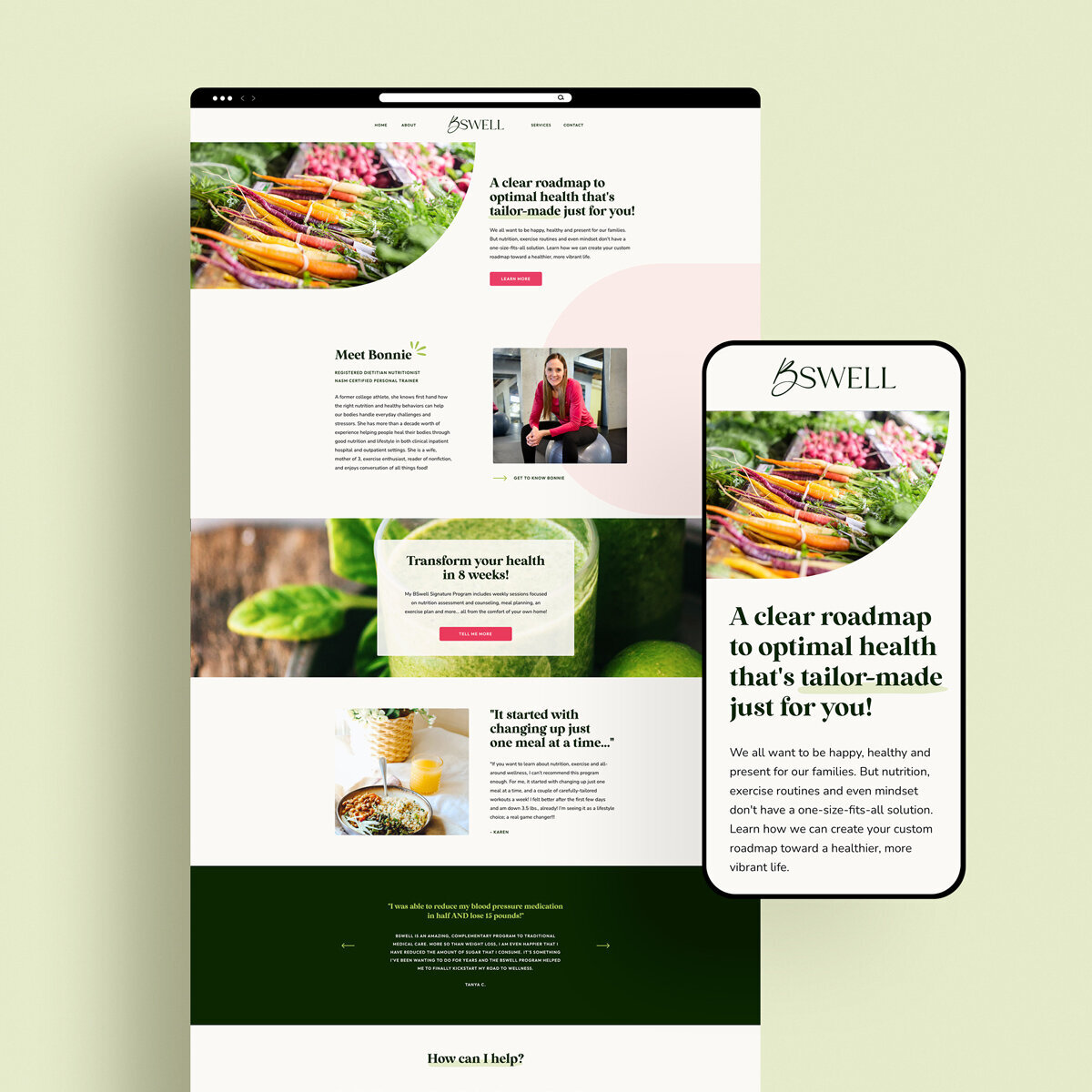 website design for wellness coach