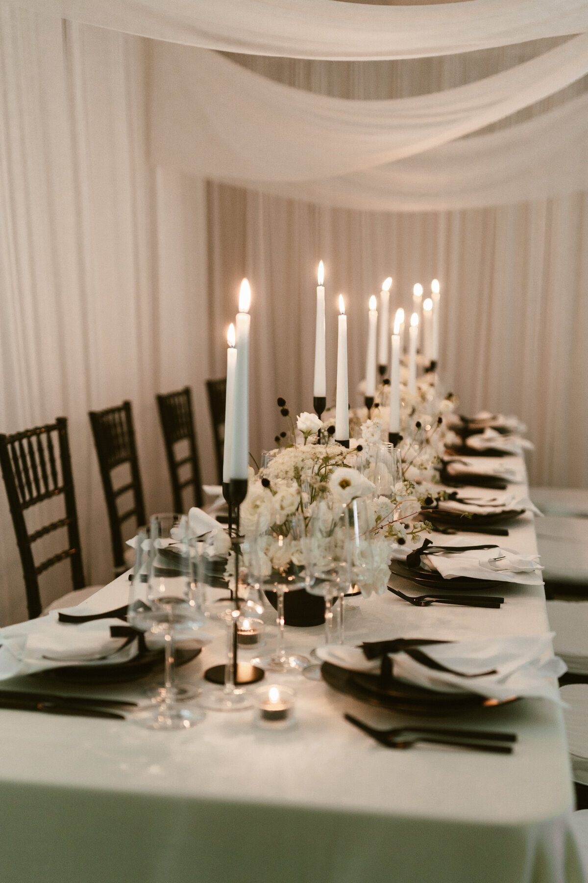 Sibley Events and Design - Black and White Tablescape