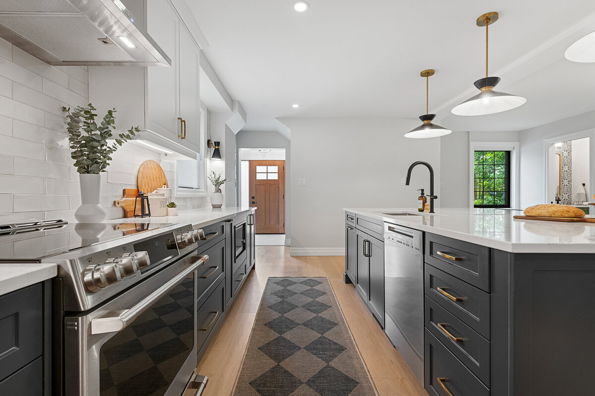 Final image of our ivory marble kitchen and interior design project.