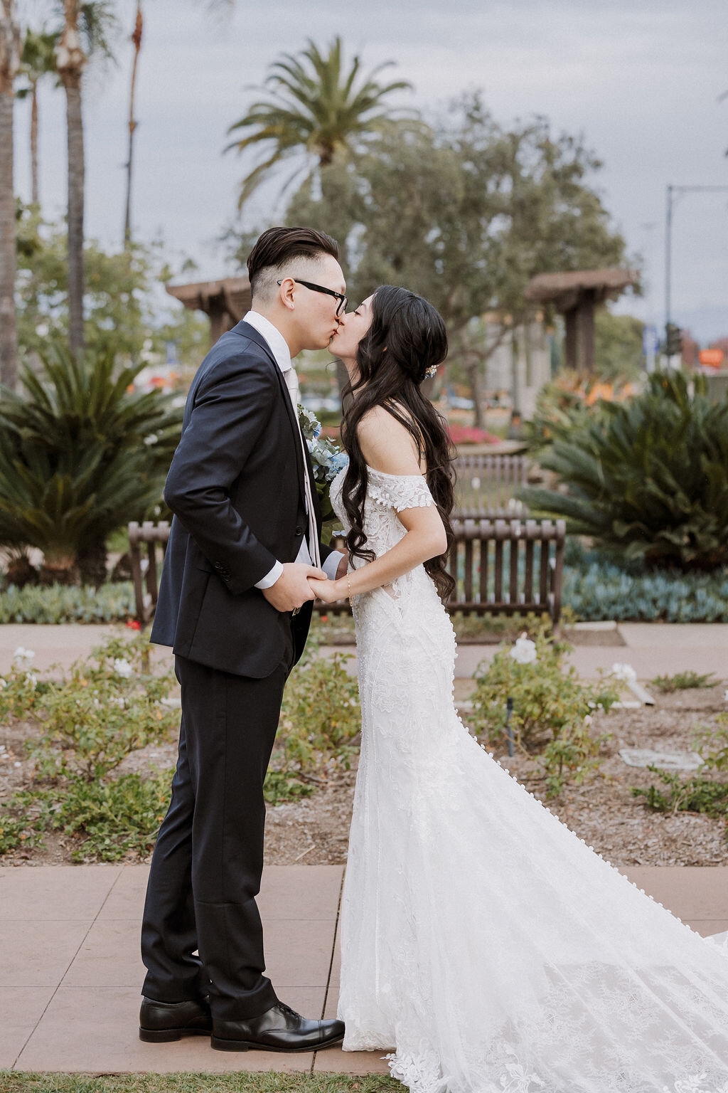 Laguna Hills Wedding, bride and groom outside ceremony
