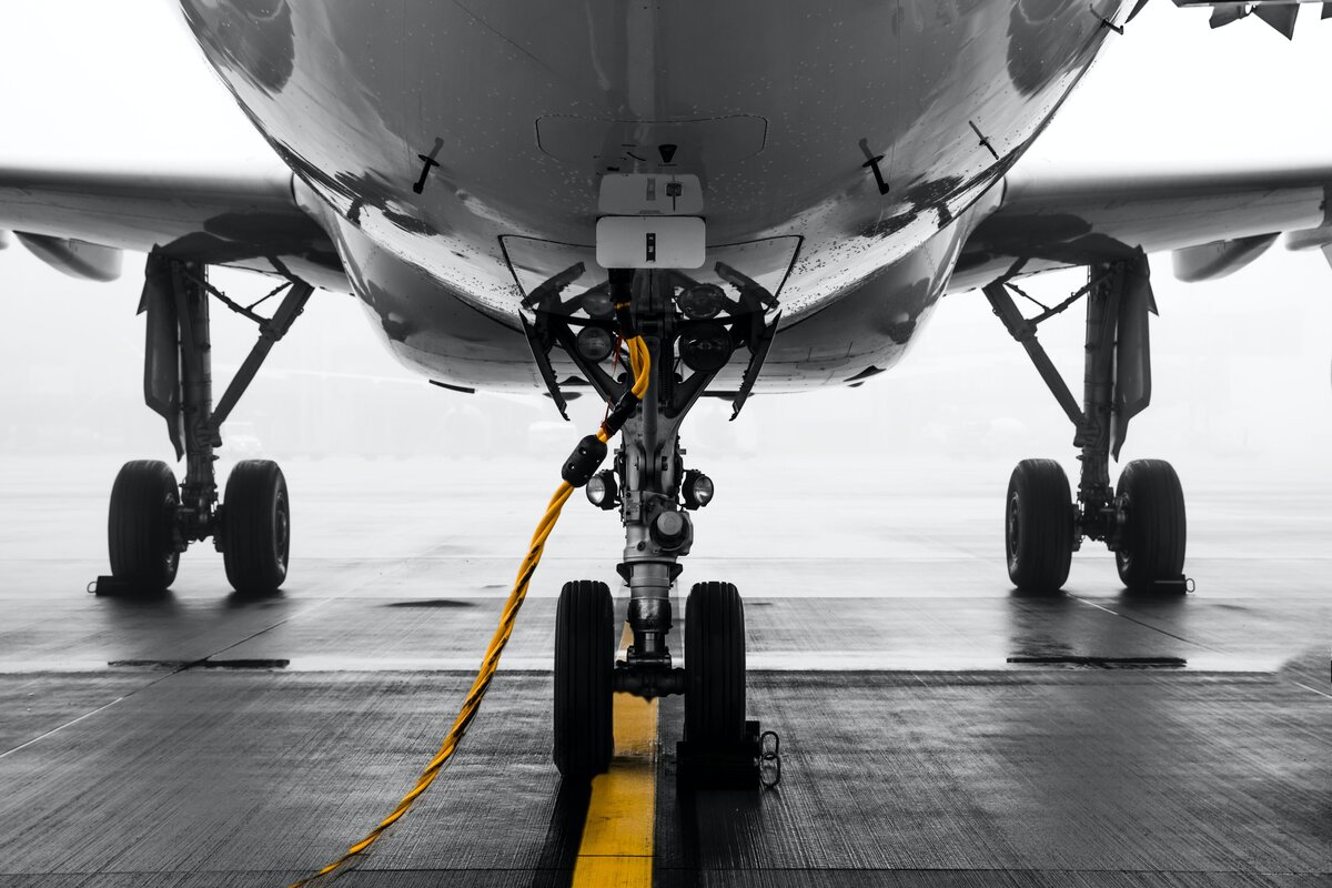 aircraft being looked after