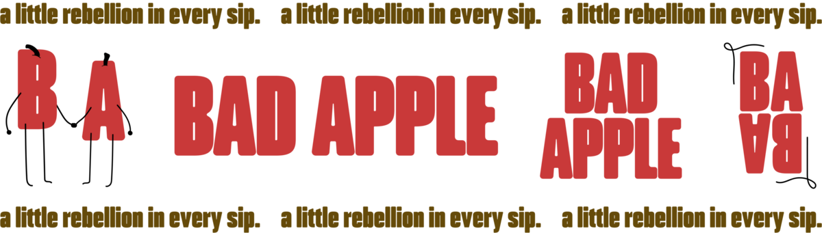 Bad Apple Logo Suite and tagline a little rebellion in every sip