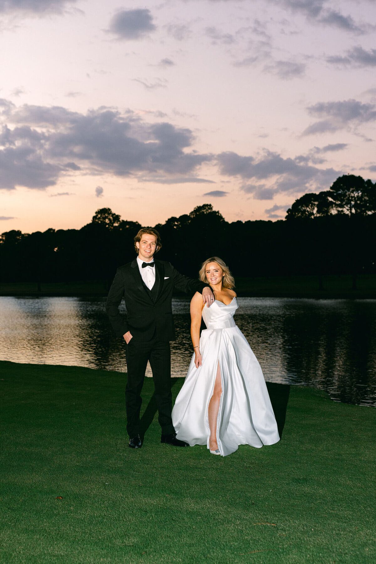 A wedding portrait photo of the bride and groom after their ceremony