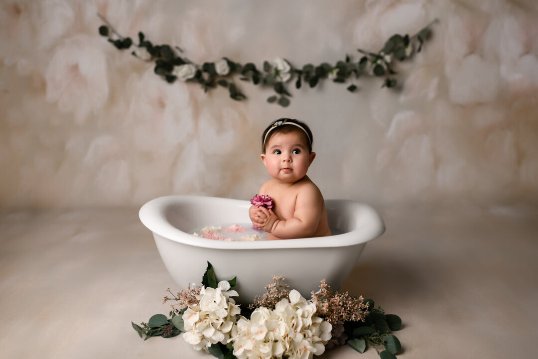 Brighton Children Milestone Photography Milk Bath by For the Love Of Photography