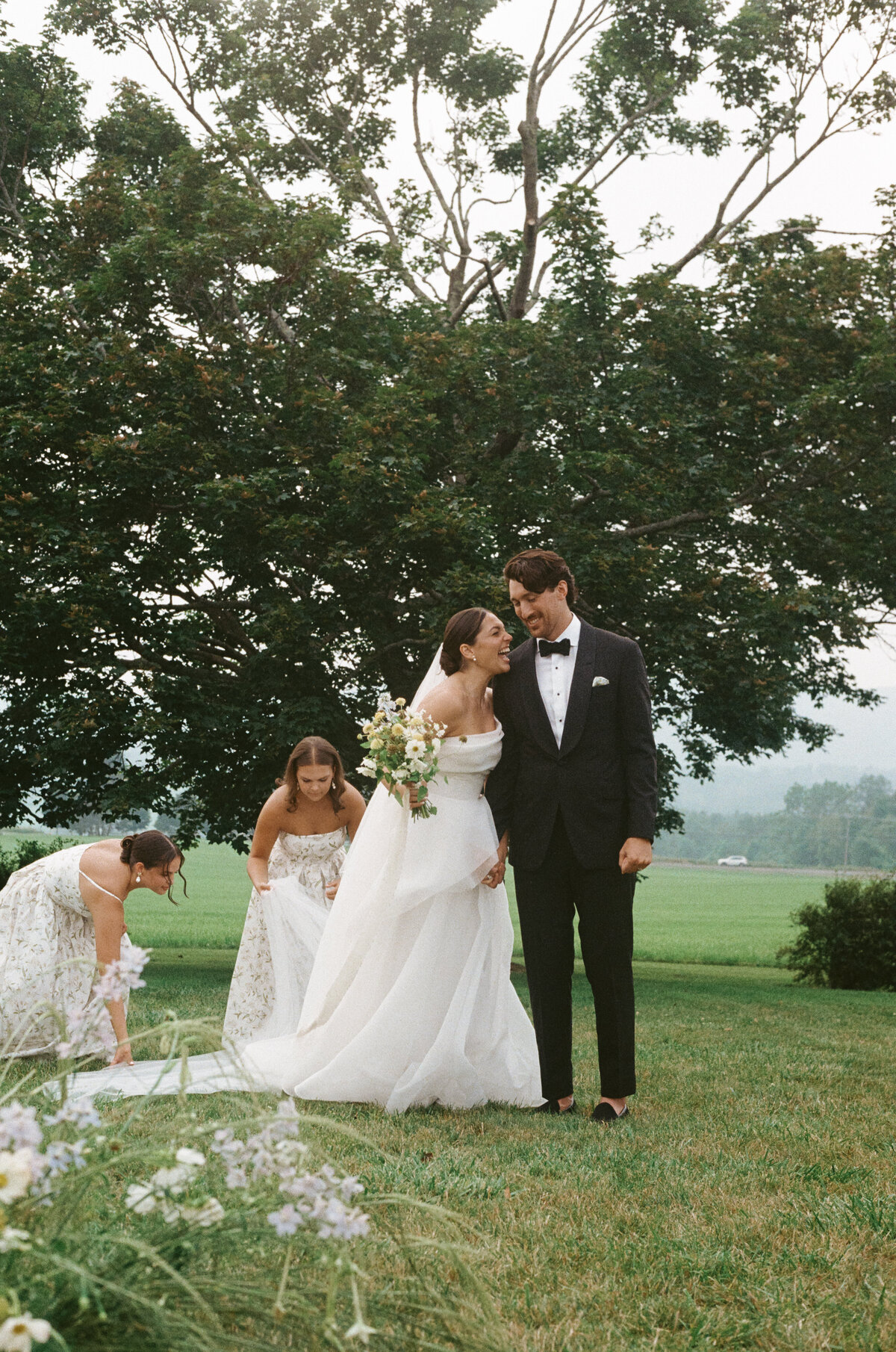 Captivating film photography showcasing editorial sophistication at Lion Rock Farm luxury venue. NYC photographer Lauren Alatriste combines fashion photography aesthetics with authentic emotion, creating magazine-worthy destination wedding imagery.
