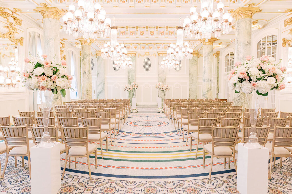 Luxurious indoor wedding ceremony