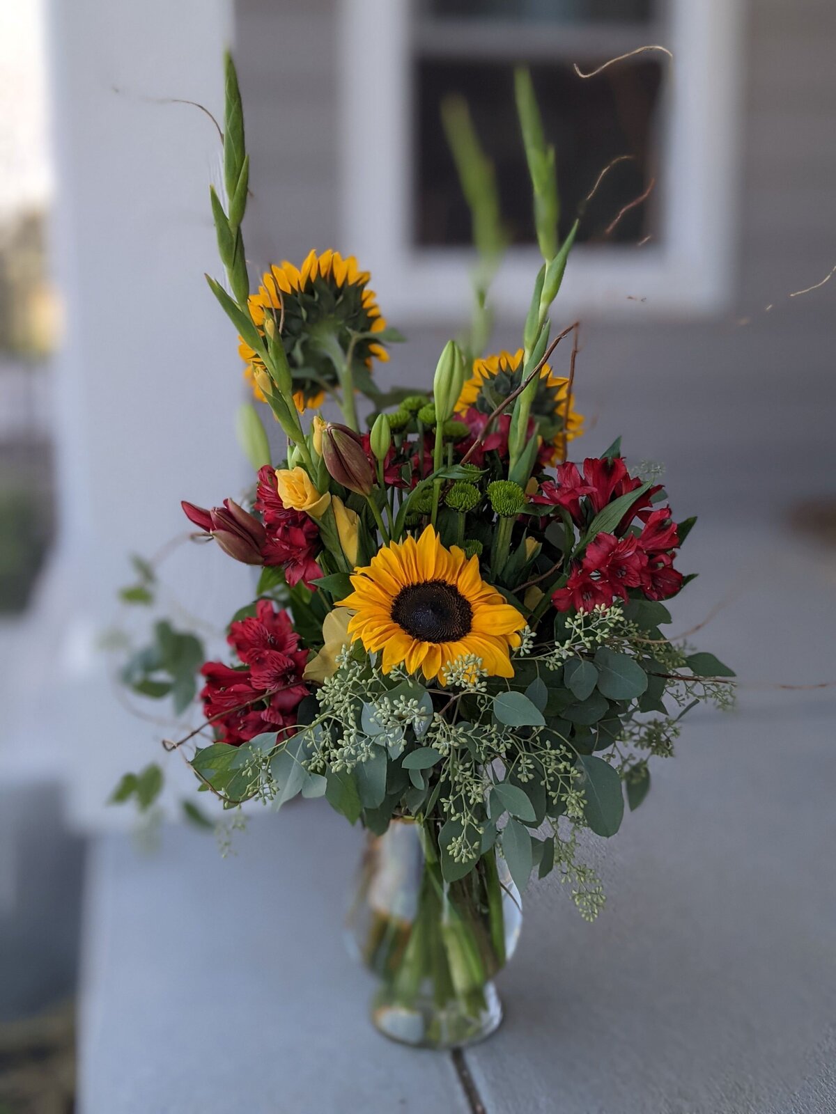 funeral and sympathy floral individual arrangement fall vase