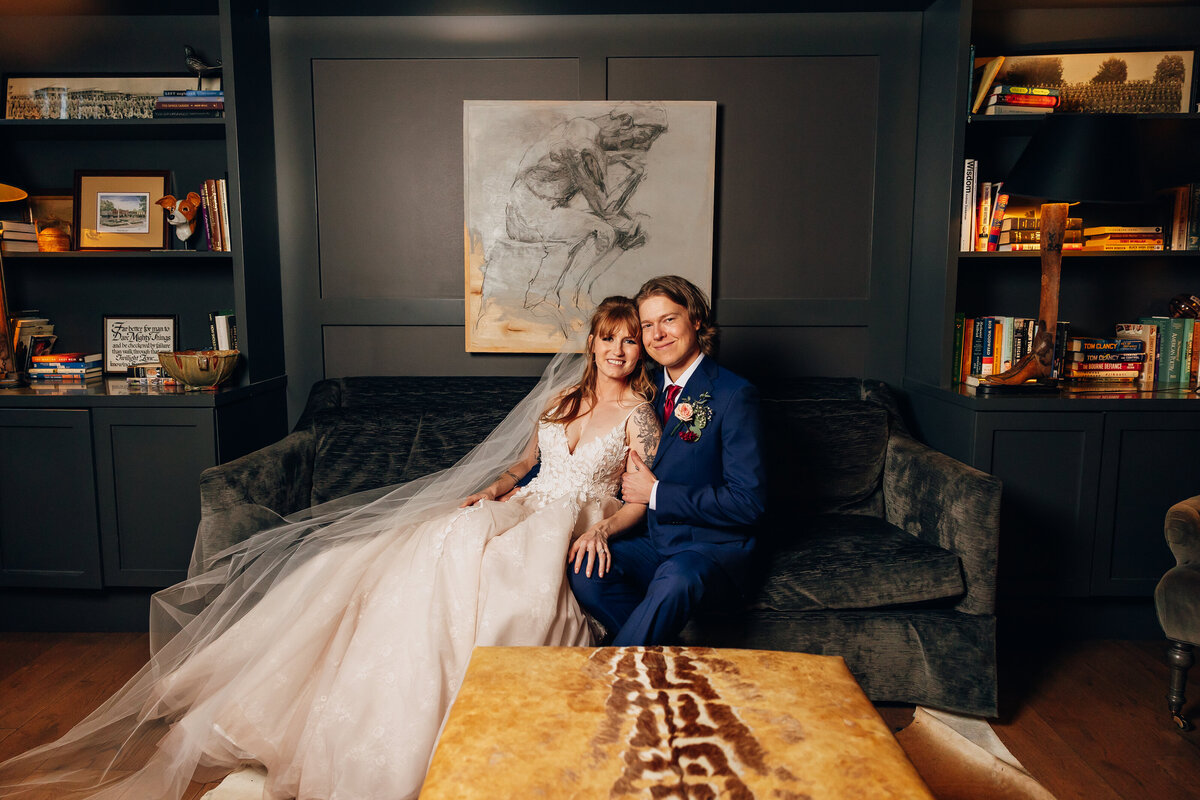 Newlyweds at their micro wedding in Franklin, TN