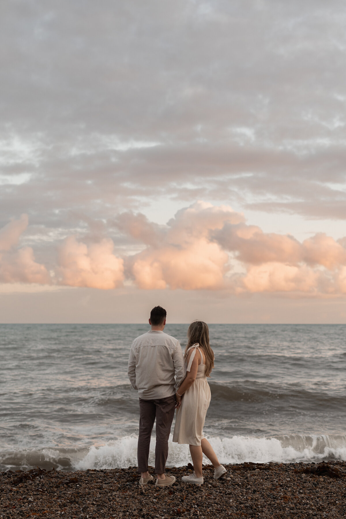 Devon engagement portraits at the beach
