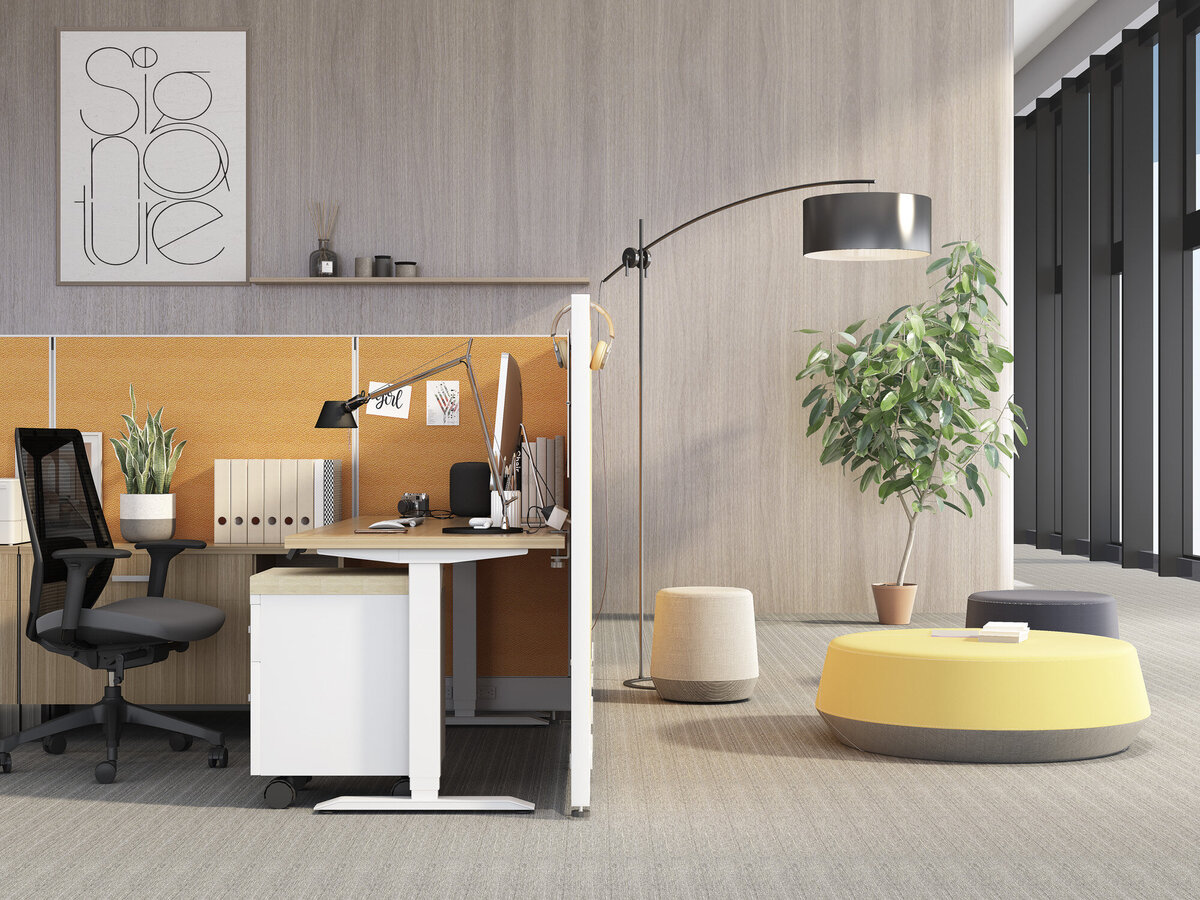 mid-century modern office space