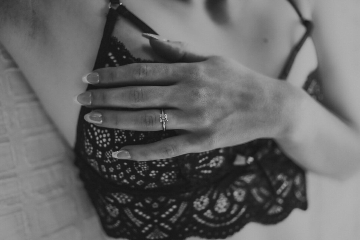 Creative detailed shots of black lacey lingerie in a Denver Studio