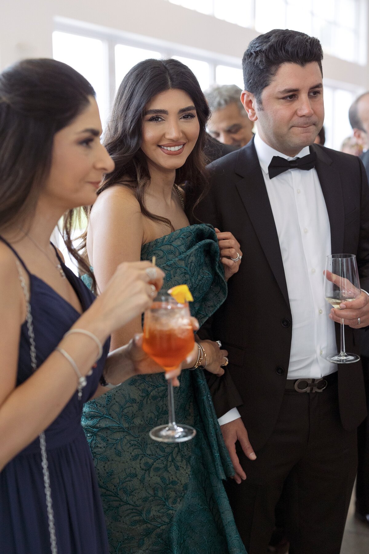 Guests mingle during cocktail hour at Belle Mer Newport.