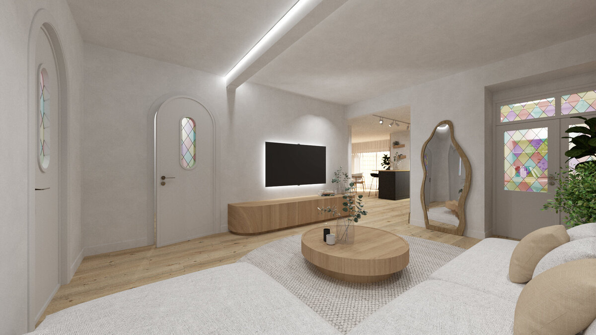 natuurlijk_hout_glas_in_lood_interieur_latjes_leefruimte 1