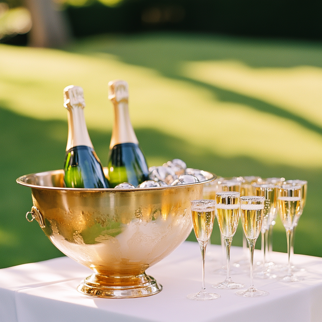 kdurski_86694_A_champagne_cart_at_an_outdoor_wedding_with_golde_0ef0432d-4988-47ce-964e-c914a718d9d3