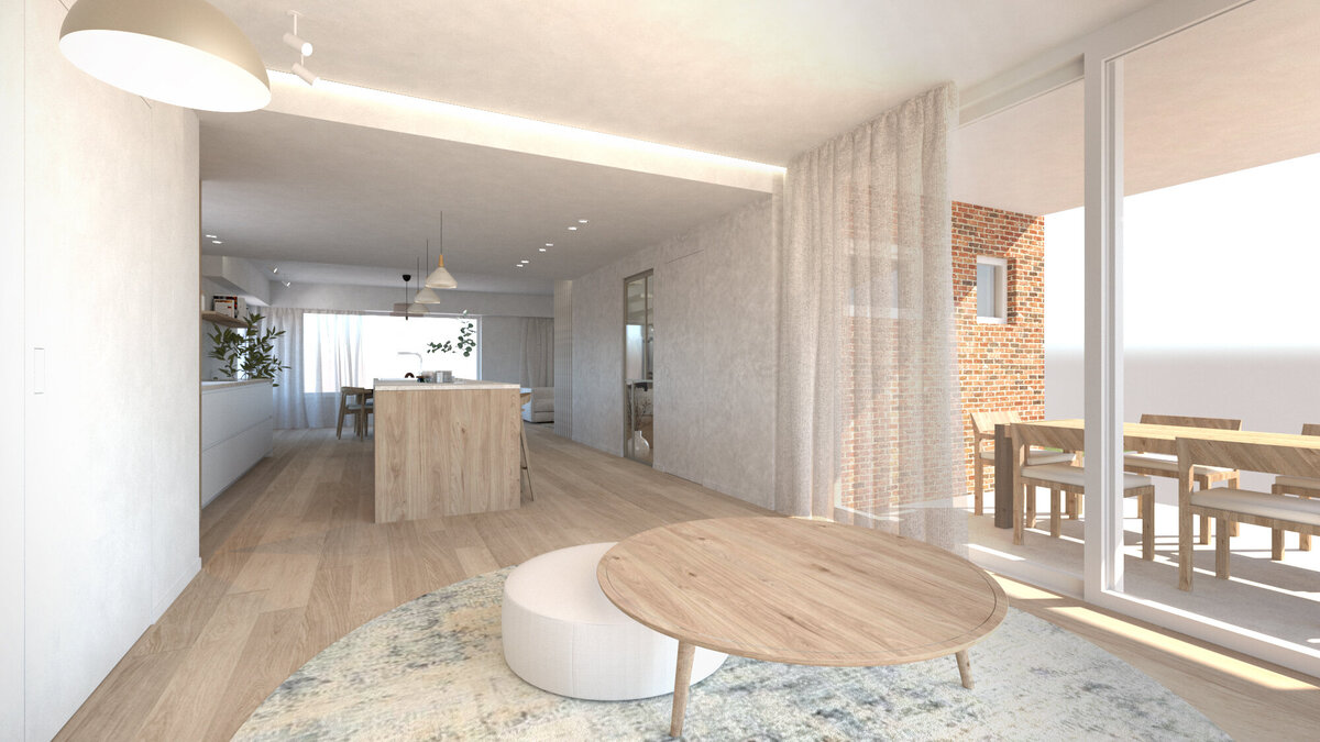 interieurontwerp-design-modern-beige-wood-hout-wit-leefruimte 3