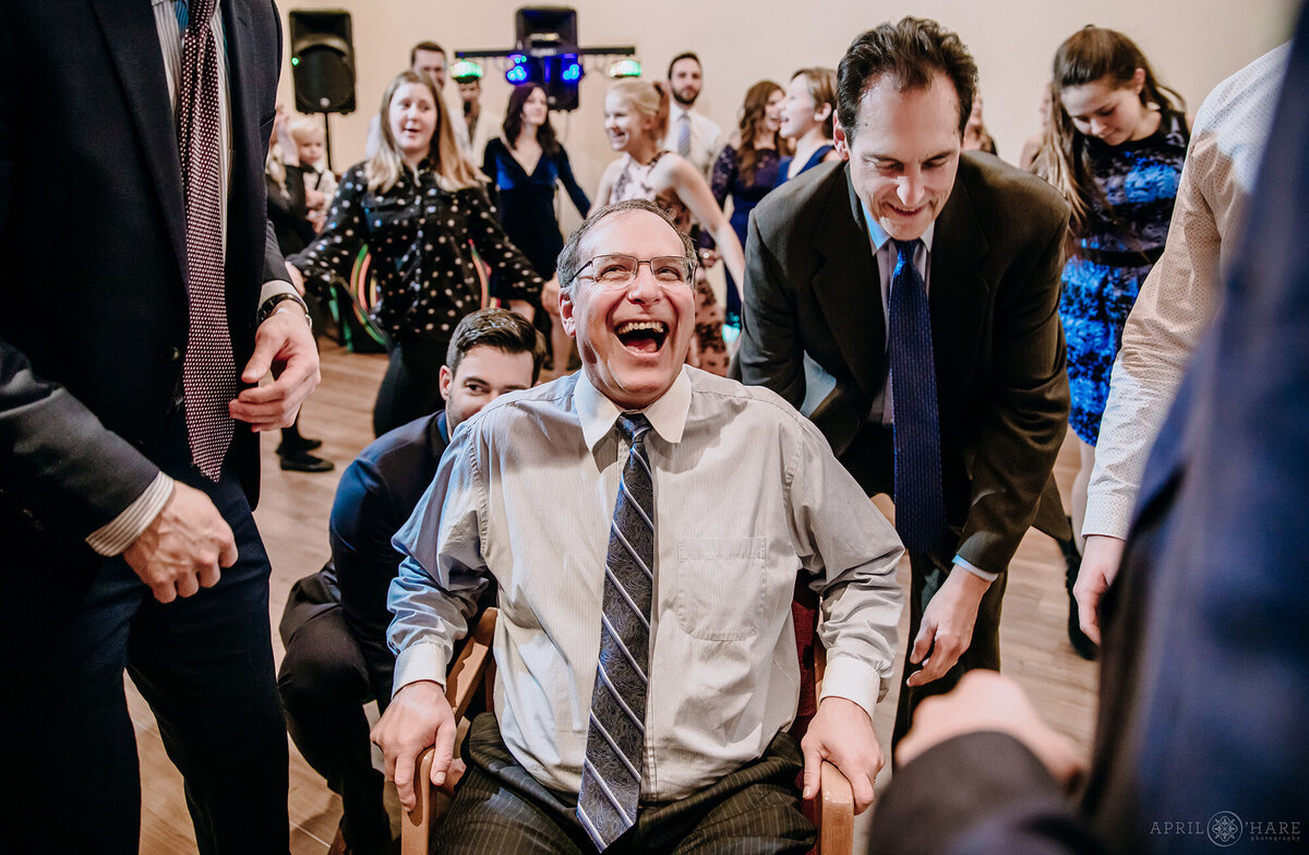 Horah Chair Dance at a Bat Mitzvah Party in Denver