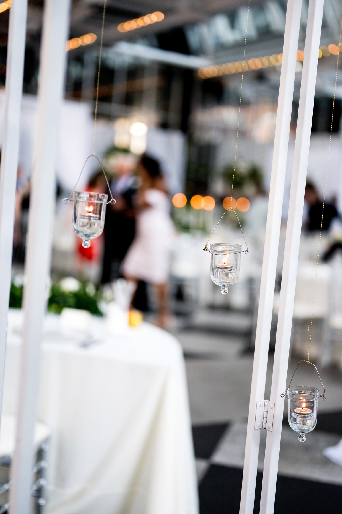 wedding rentals of hanging candles by greensinner florist pittsburgh