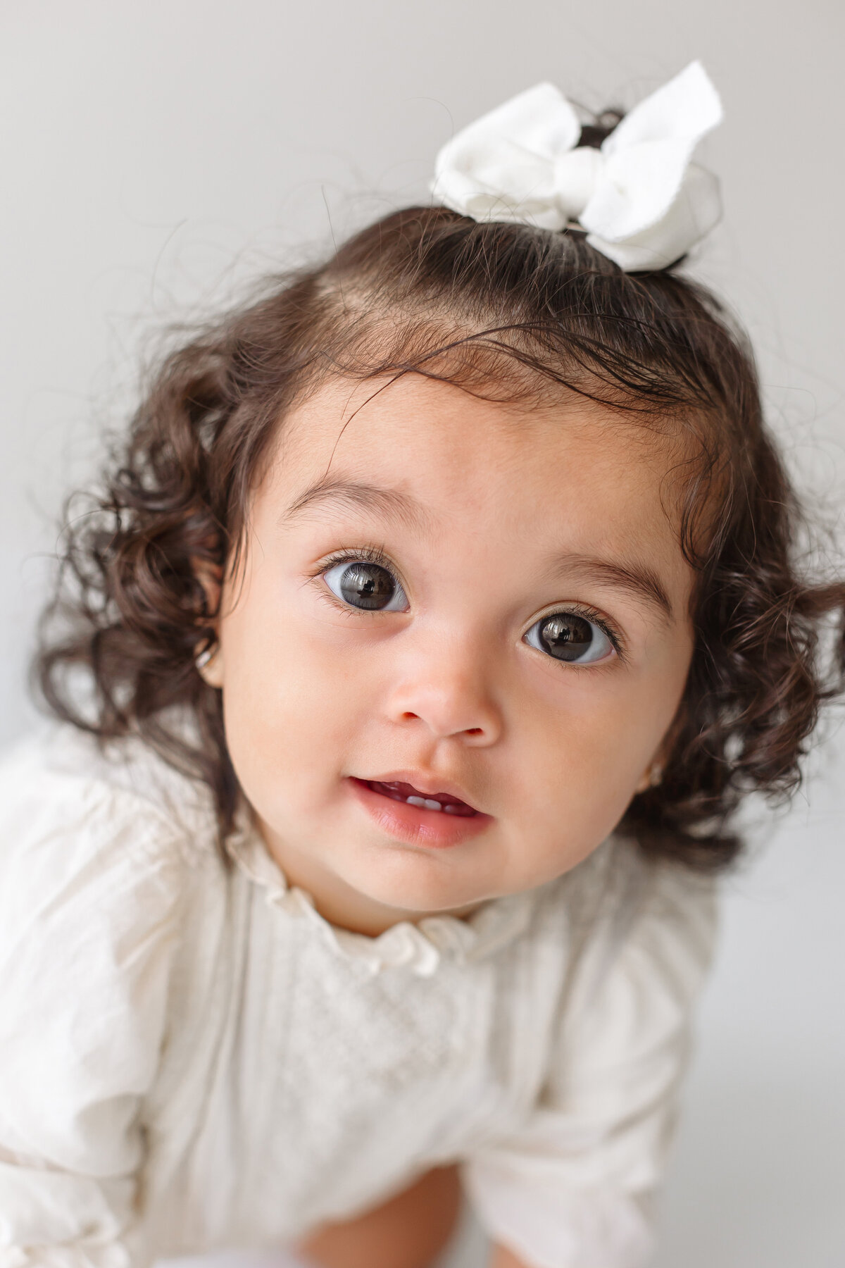 close up of baby girl