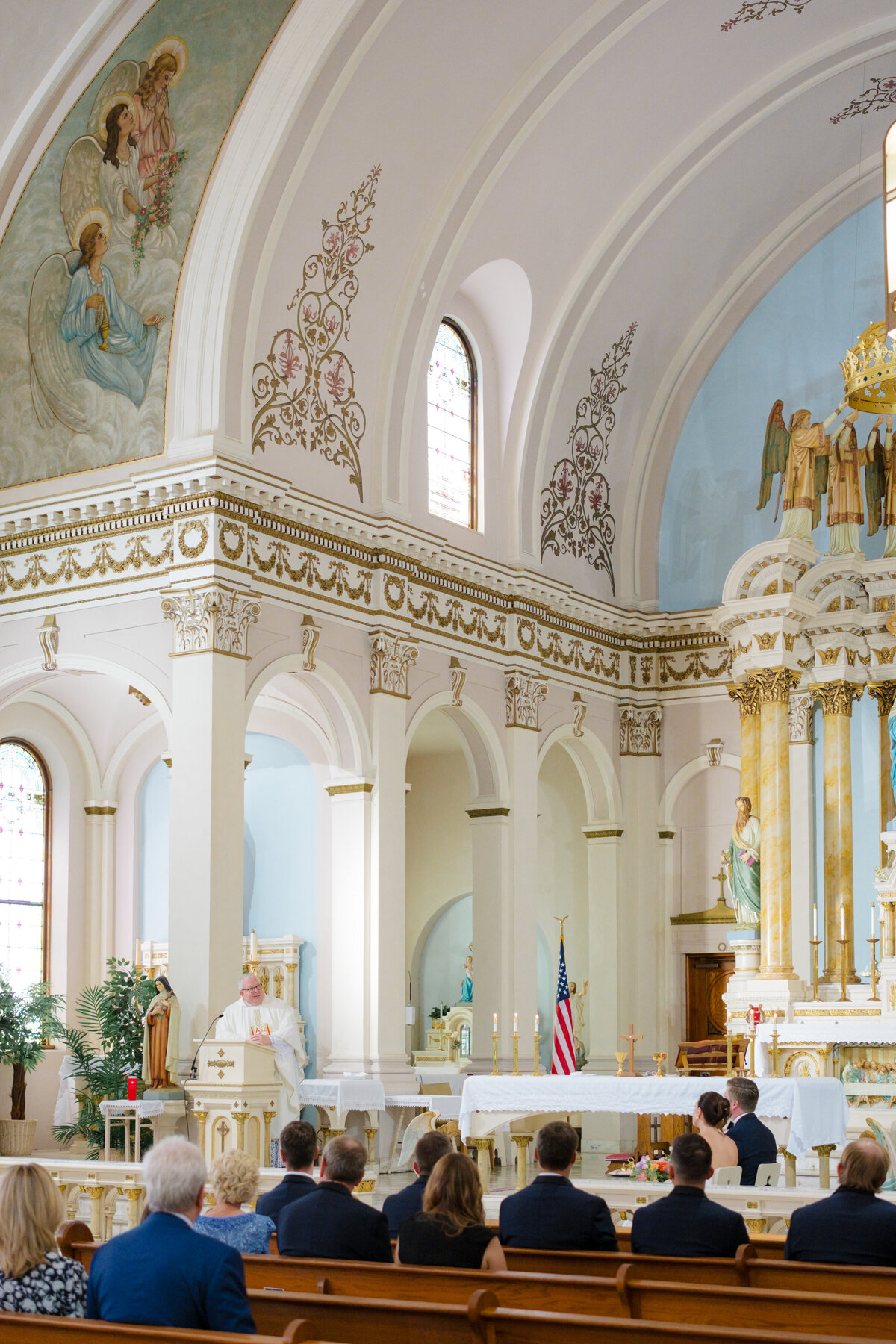 wedding ceremony at Our Lady of Sorrows Catholic Church