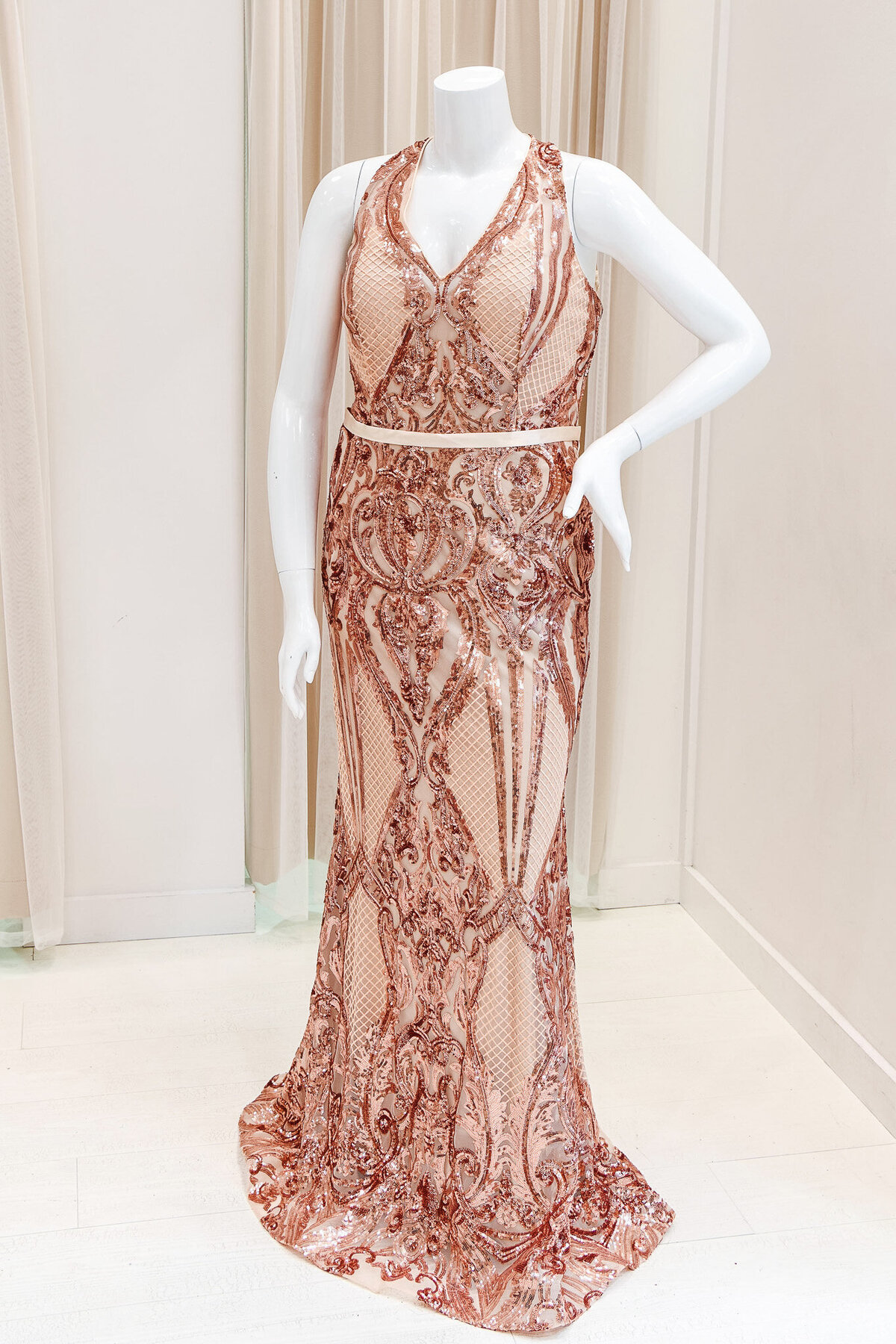 Dalenna-Halter-Sequin-Evening-Gown-in-Rose-Gold (1)