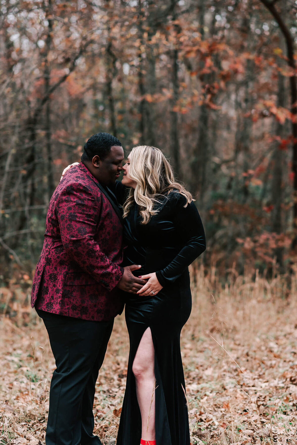 An intimate moment during their maternity photos caught by Denise Van, a Northern Virginia maternity photographer