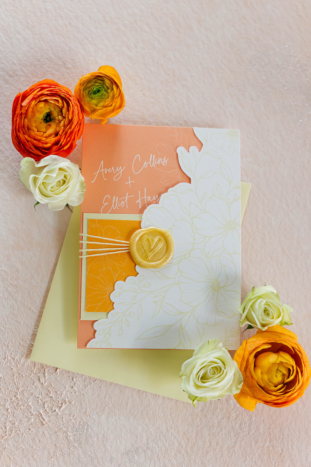 wax-seal-orange-citrus-wedding-invitation