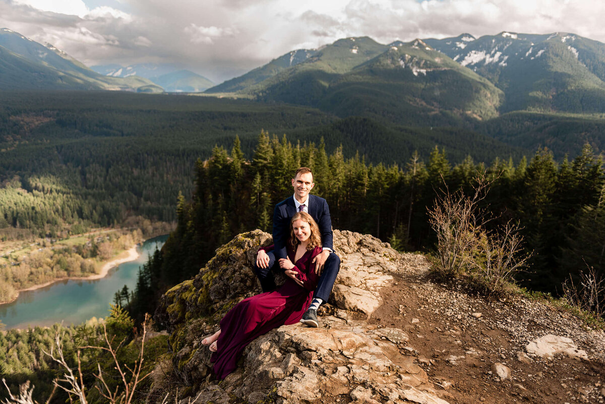 Engaged couple in Washington State.