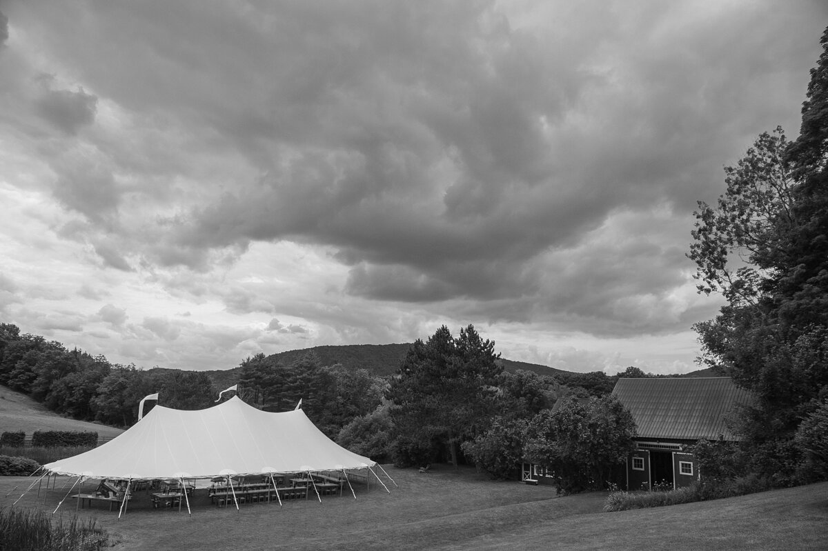 Tented wedding at private estate in the hills of Vermont.