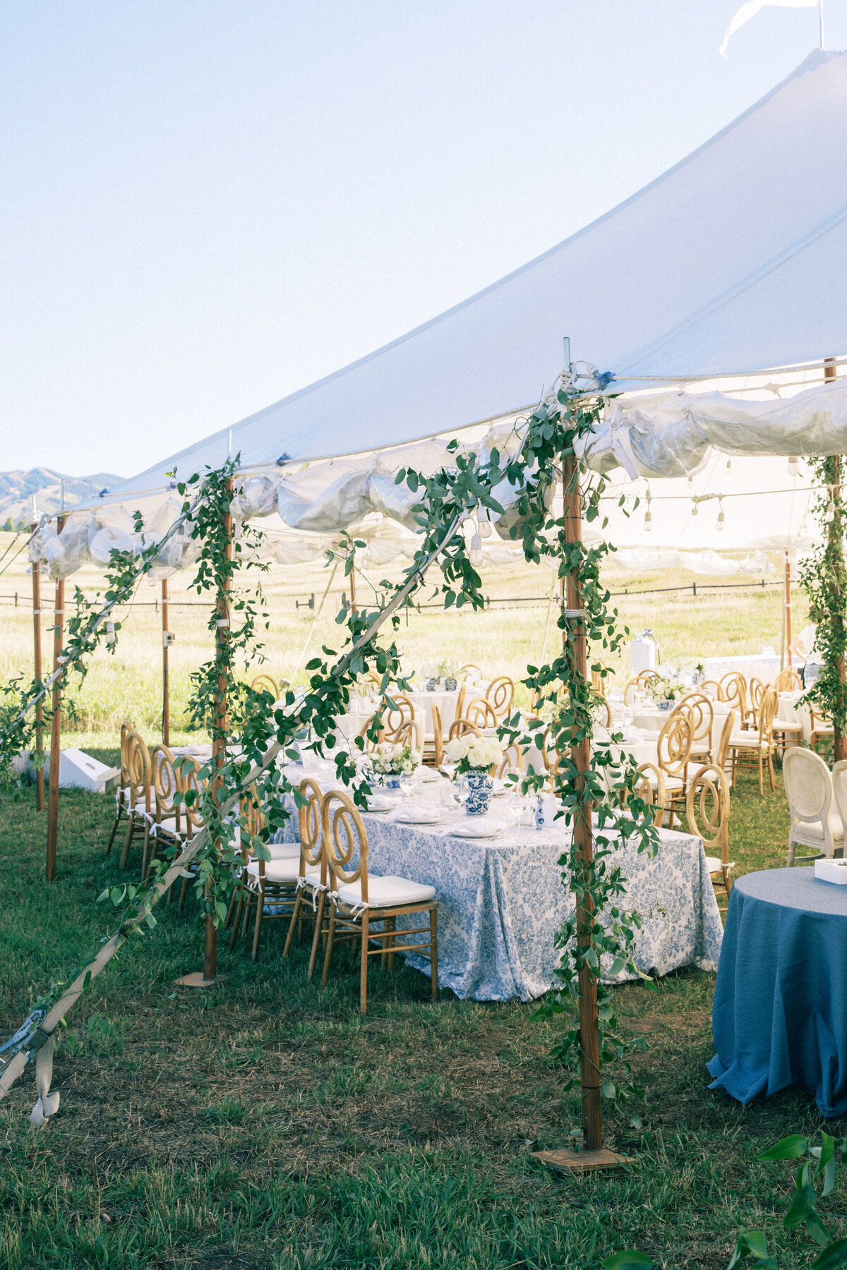 Tent details at Colorado wedding