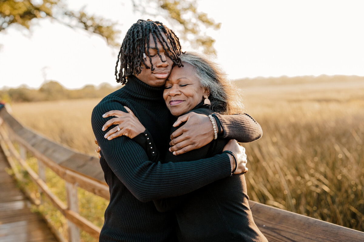 Mother and Son Hugging