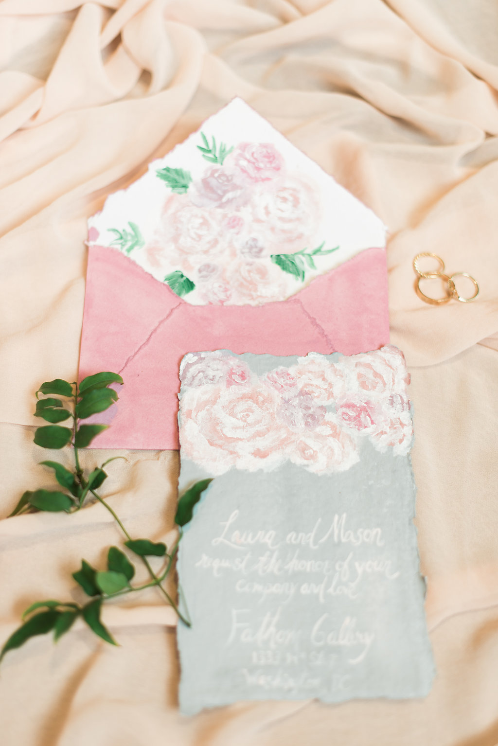 Floral themed wedding invitations