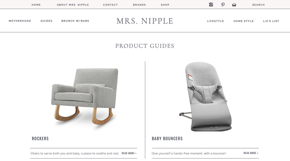 Product Guide Page of mrsnipple.com