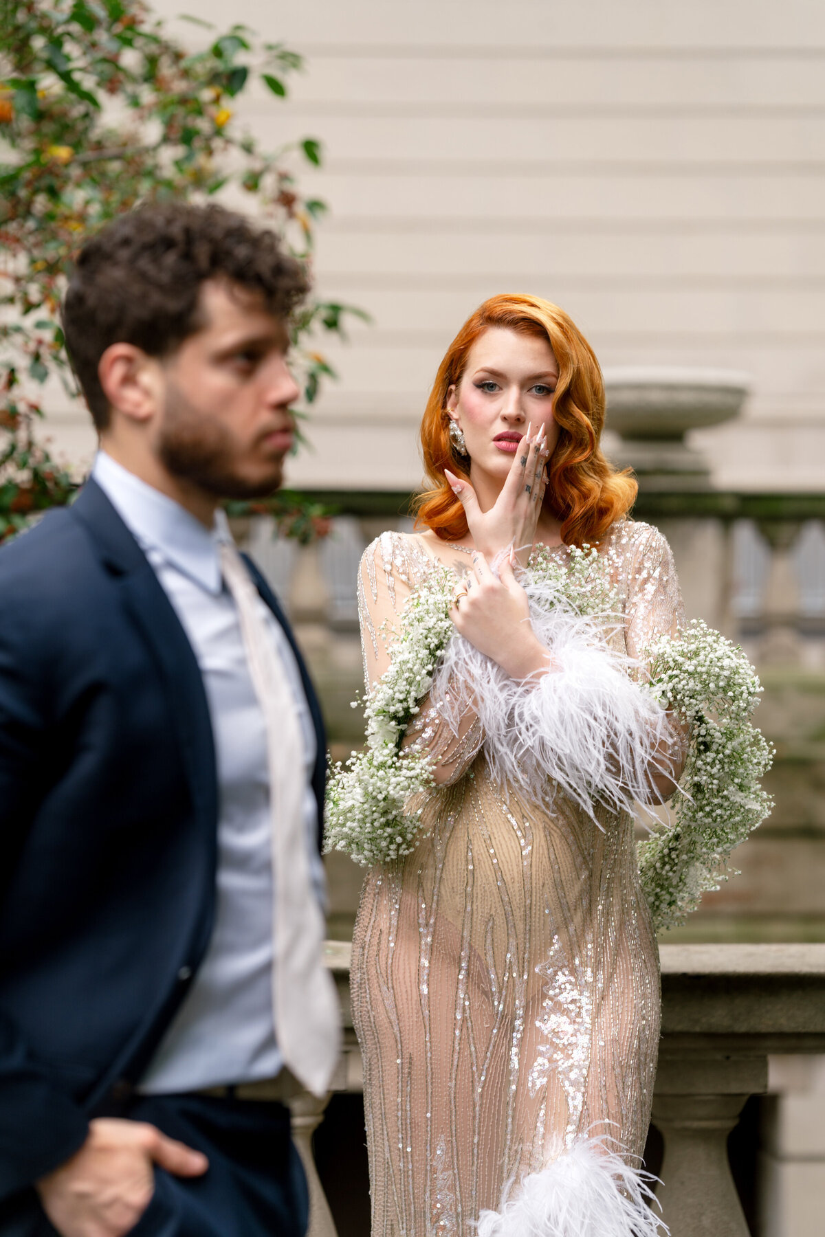 Berlez-Aspen-Avenue-Chicago-Wedding-Photographer-Glam-Atelier-Clair-De-Lune-Vintage-Bob-Mackie-Sheer-Beaded-Gown-Luxury-Engagement-Art-Institute-of-Chicago-South-Garden-15