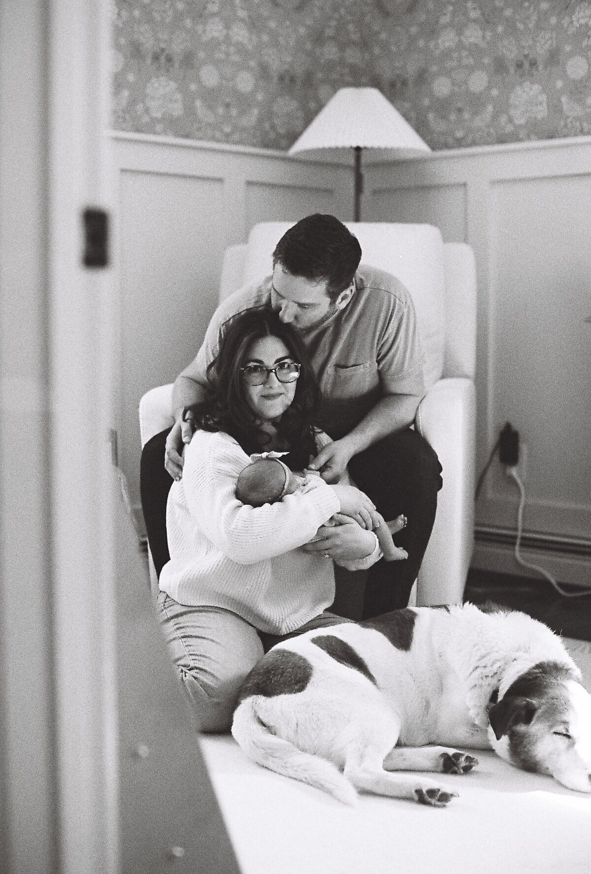 family in nursery