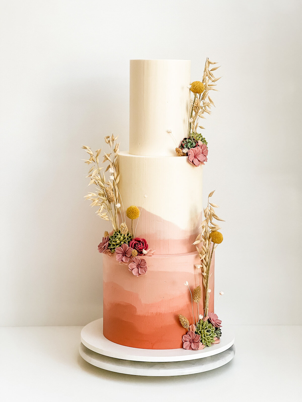 buttercream flower desert wedding cake
