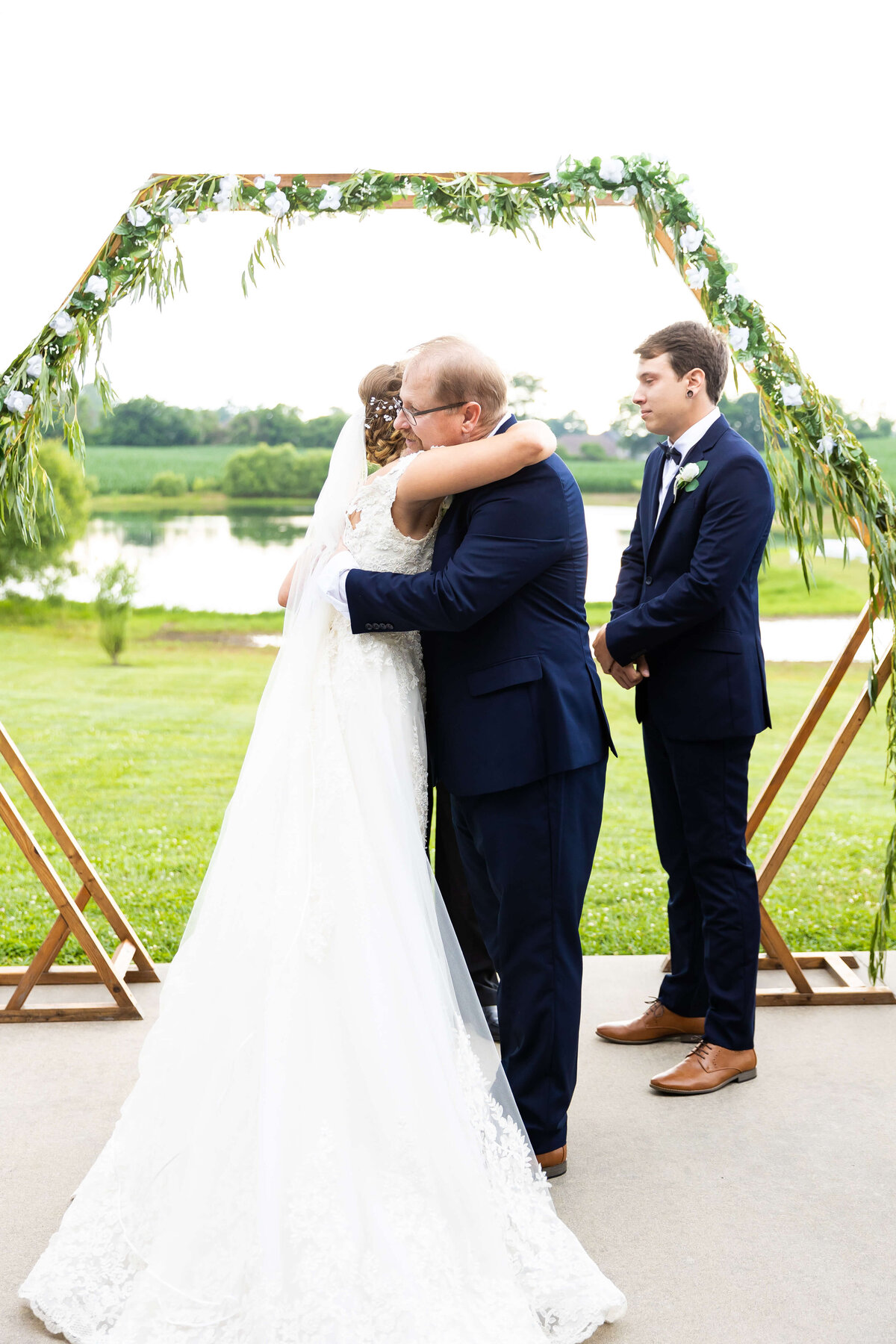 Wedding ceremony at the Ruby Cora wedding venue in Adams,,TN